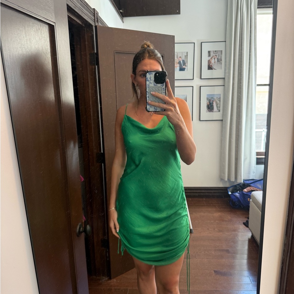 Free People Vibrant Green Mini Dress